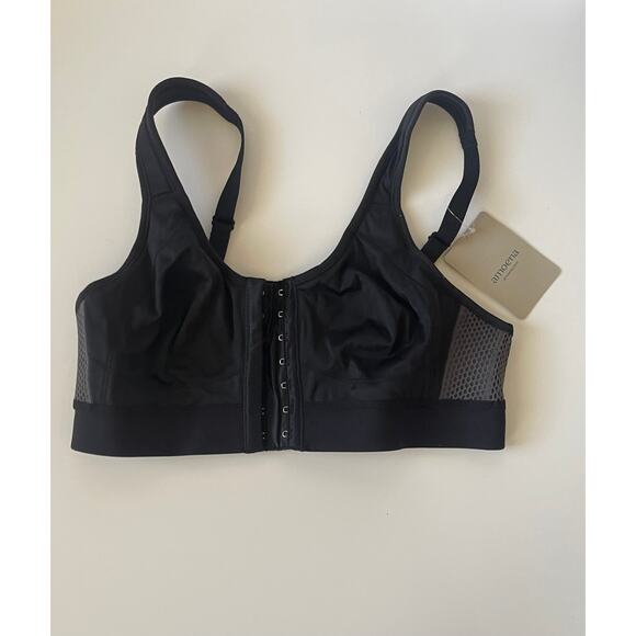 NWT Ester Post-Surgical Wire-Free Front Closure Bra - Black/Grey 36A - Picture 4 of 10